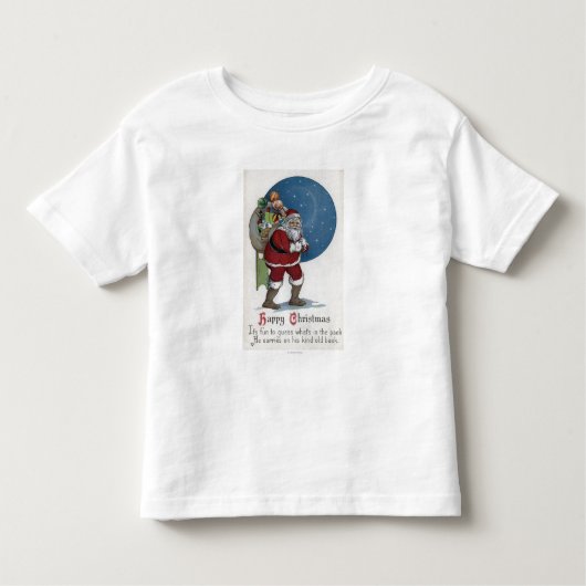 ギフトを運んでいるクリスマスGreetingSanta トドラーTシャツ (正面)
