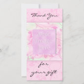 ギフトを-ピンクのフォトカードありがとう サンキューカード (正面)