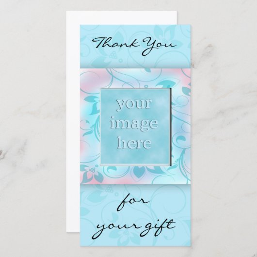 ギフトを-青ありがとう サンキューカード (正面/裏面)