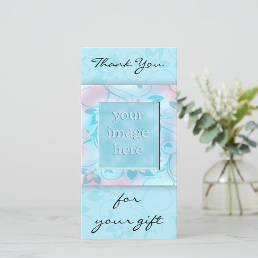 ギフトを-青ありがとう サンキューカード (スタンド正面)