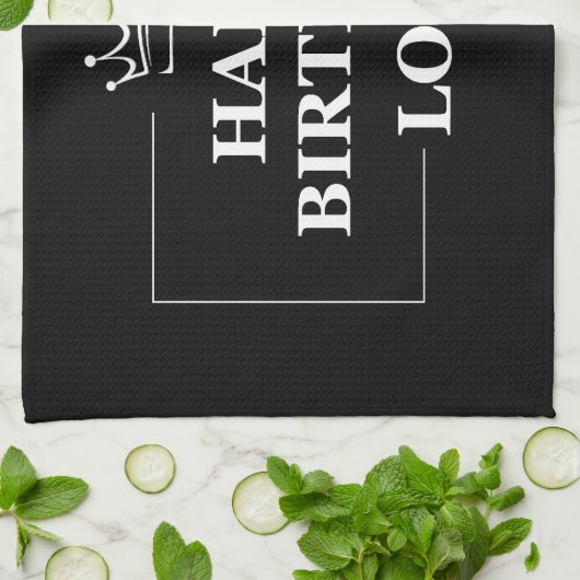 ギフトアイデア、パーソナライズされた誕生日カスタムテンプレート キッチンタオル (折り畳み)