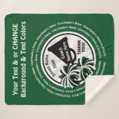 ギフトアイディア:応援コーチ、緑、白、黒 シェルパブランケット (正面(横))