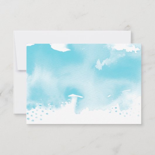 ギフトアクアスタイリッシュブルーの水色のメモ 招待状 (裏面)
