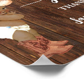 ギフトウェスタンリトルオウムカウボーイベビーシャワーのサイン ポスター (角)