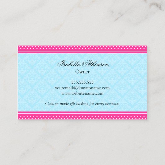 ギフトエレガントバスケット 名刺 (裏面)