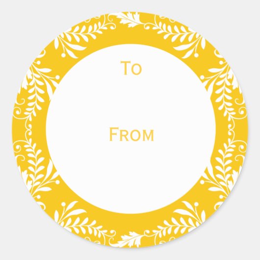 ギフトエレガントパーソナライズされたラベル黄 ラウンドシール (正面)