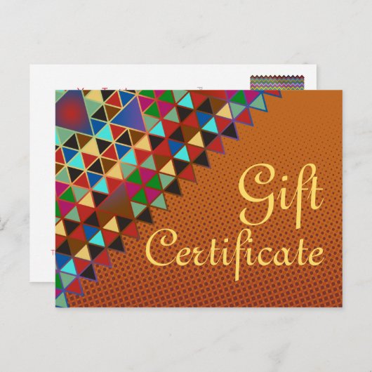 ギフトカスタム券を文字とバックガーで。 ポストカード (正面/裏面)
