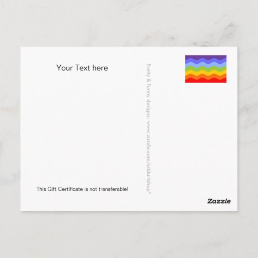 ギフトカスタム券を文字とバックガーで。 ポストカード (裏面)