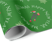 ギフトカスタム文字グリーン付きクリスマスランナー ラッピングペーパー (ロールコーナー)