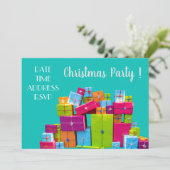 ギフトカラフルスモダン・クリスマス・パーティー 招待状 (スタンド正面)