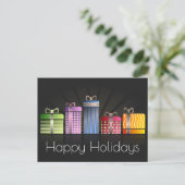 ギフトカラフルハッピーホリデー シーズンポストカード (スタンド正面)