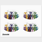 ギフトカラフルプレゼント カスタマイズ | 楕円形シール (シート)