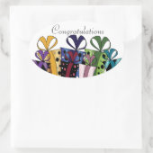 ギフトカラフルプレゼント カスタマイズ | 楕円形シール (バッグ)