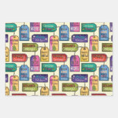 ギフトカラフルラベル包装紙セット3 ラッピングペーパーシート (正面)