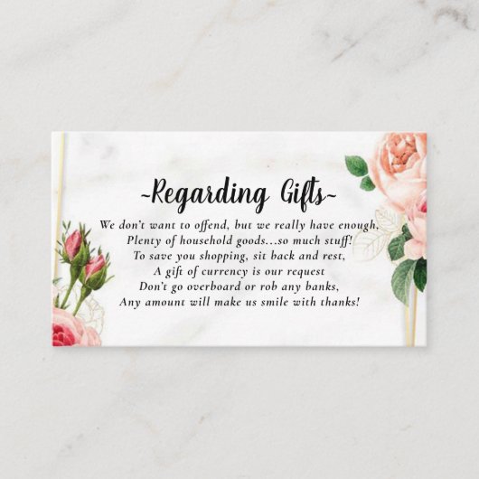 ギフトカードの代わりにハネムーン基金 エンクロージャーカード (正面)