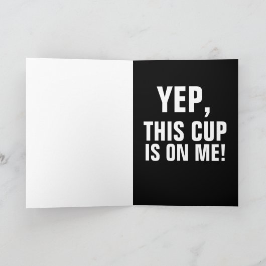 ギフトカードを送信するコーヒーをテーマにしたグリーティングカード カード (内部)