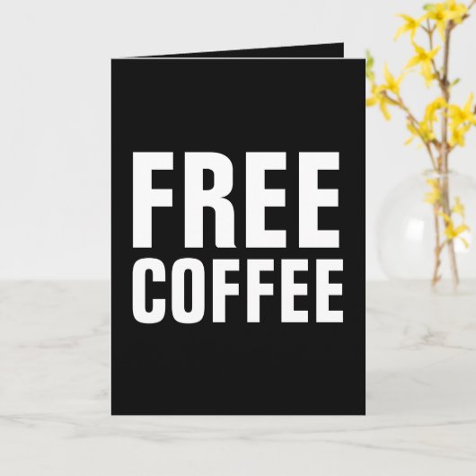 ギフトカードを送信するコーヒーをテーマにしたグリーティングカード カード (黄色い花)