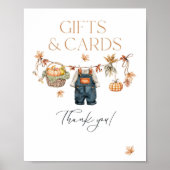 ギフトカードカボチャ素朴秋ベビーシャワー ポスター (正面)