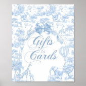 ギフトカードシグブルートイルサファリ動物ベビーシャワー ポスター (正面)