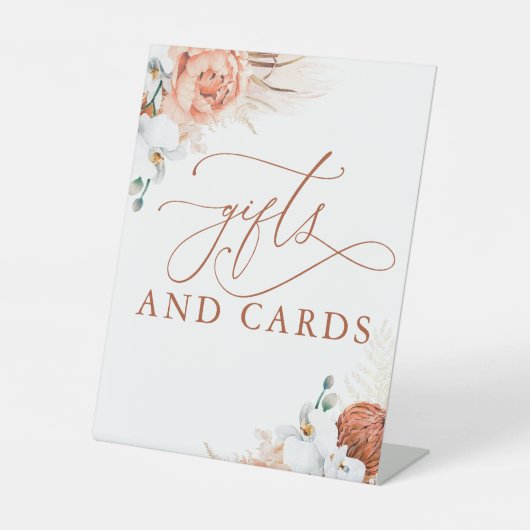 ギフトカードテラコッタフローラパンパスグラスサイン 台座サイン (正面)