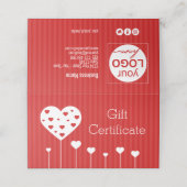 ギフトカードバレンタインズデイラブリーレッドホワイトハート プレイスカード (外部開封)