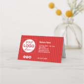 ギフトカードバレンタインズデイラブリーレッドホワイトハート プレイスカード (裏面)