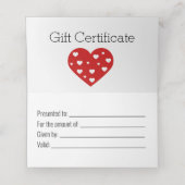 ギフトカードバレンタインズデイラブリーレッドホワイトハート プレイスカード (内部開封)