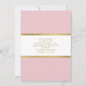 ギフトカードブライダルシャワー招待状、ピンク、フェイク金ゴールド 招待状 (裏面)
