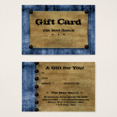 ギフトカードブルーデニムテキサス州スタースタッド (正面&裏面)