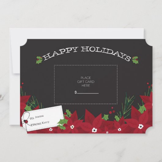 ギフトカードホルダー | クリスマスポインセチア シーズンカード (正面)