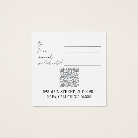 ギフトカードラグジュアリー白黒ランジェリーブティック (裏面)