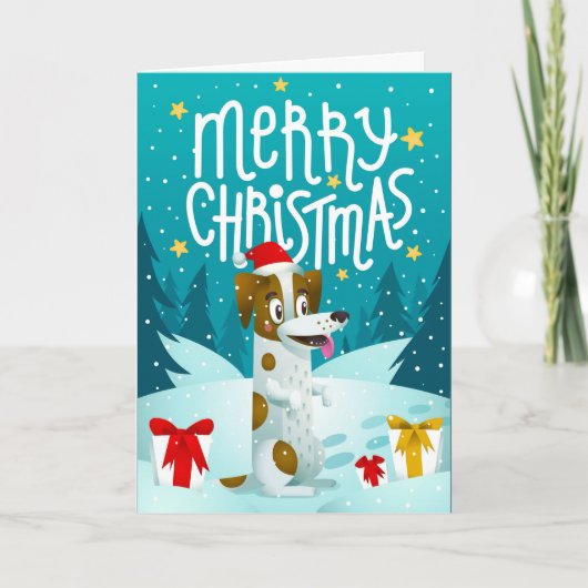 ギフトカード付きクリスマス犬 シーズンカード (正面)