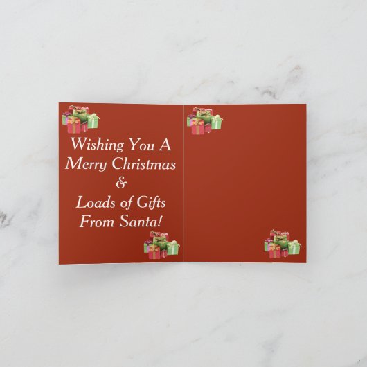 ギフトカード付きサンタ折り紙カード サンキューカード (内部)