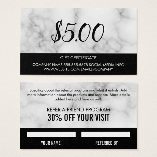 ギフトカード大理石 (正面&裏面)