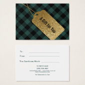 ギフトカード証明書 |緑バッファローチェック (正面&裏面)