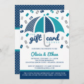 ギフトカード赤ちゃんシャワー招待状,海軍,ティール(緑がかった色) 招待状 (正面/裏面)