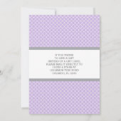 ギフトカード赤ちゃんシャワー招待状、紫、灰色 招待状 (裏面)