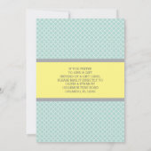 ギフトカード赤ちゃんシャワー招待状、黄、緑 招待状 (裏面)