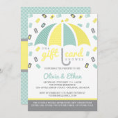 ギフトカード赤ちゃんシャワー招待状、黄、緑 招待状 (正面/裏面)