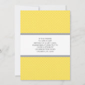 ギフトカード ベビーシャワー 招待状、黄色と灰色 招待状 (裏面)