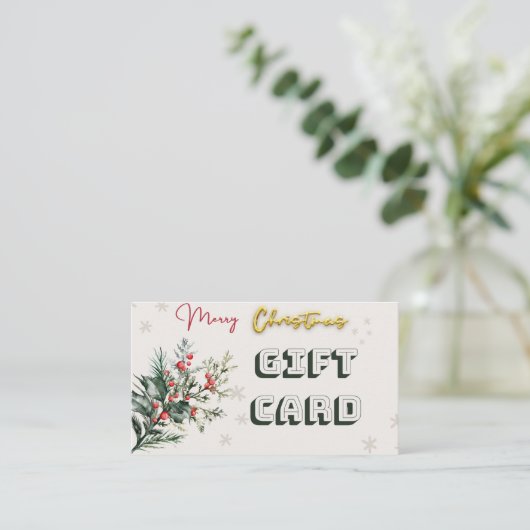 ギフトカード$100クリスマス 名刺 (スタンド正面)