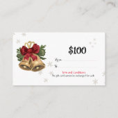 ギフトカード$100クリスマス 名刺 (裏面)