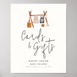 ギフトカードBoho服ミニマル赤ちゃんシャワー ポスター
