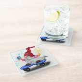 ギフトガラスコースターとハッピースカー格言 ガラスコースター (アングル)