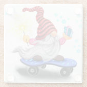 ギフトガラスコースターとハッピースカー格言 ガラスコースター (裏面)