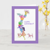 ギフトガール誕生日カード カード (黄色い花)