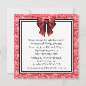 ギフトキャリッジレッド&ブラックベビーシャワー招待状 招待状 (裏面)