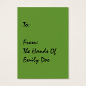 ギフトギフトによるニードルワークラベル名刺 (裏面)