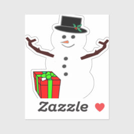 ギフトクラシック雪だるま シール