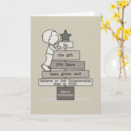 ギフトクリスマスツリーになる カード (黄色い花)